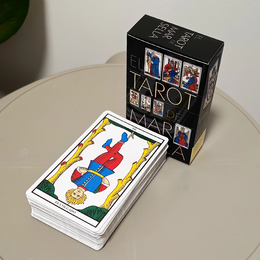 El Tarot De Marsella (الطبعة الإسبانية) 78 قطعة بطاقات التارو 10.3*6 سم استنادًا على نظام Marseille #1
