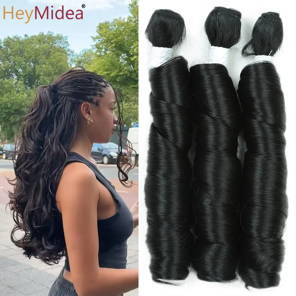 

18Inch French Curls Hair Bundles Synthetic Hair Loose Wave Spiral Curl Braids Ombre Pre Stretched Bouncy Braiding Hair Extension