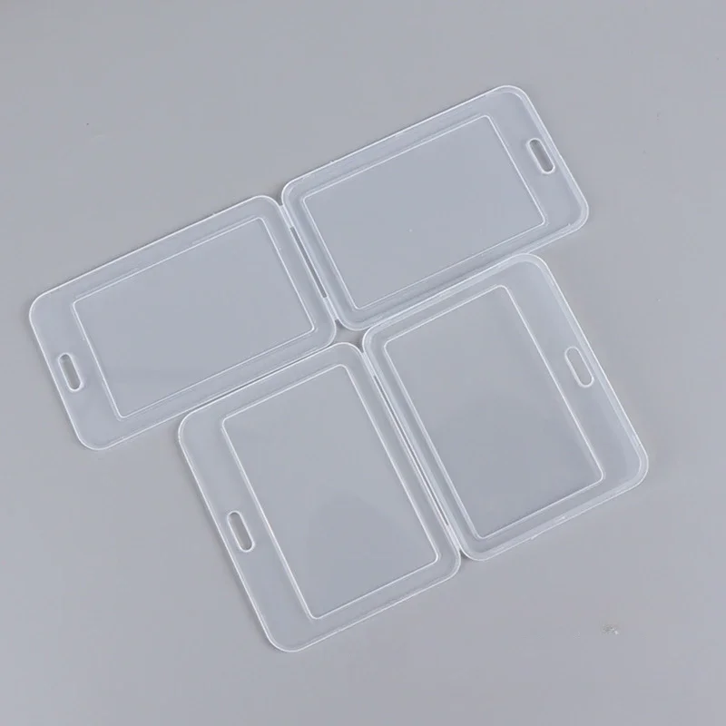 Transparent Working Permit Case ID Tag Clear IC ID Credit Card Protector Case Sleeve Badge Holder Pass Work Card Cover Lanyard