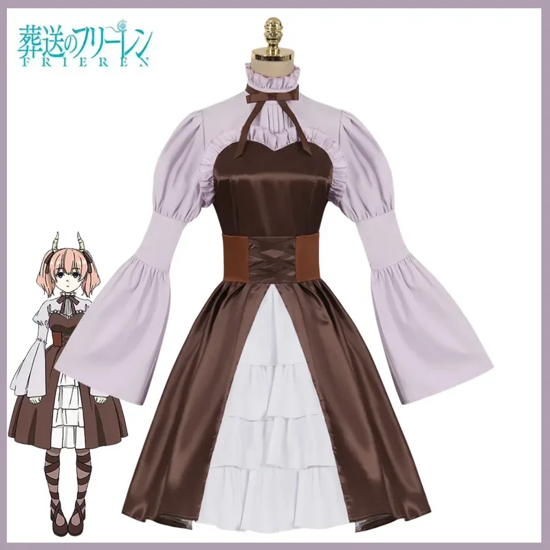 FC6Anime Frieren: Beyond Journey's End Linie คอสเพลย์ชุดวิกผมกระโปรงสีม่วงชุดเจ้าหญิง Lolita ผู้หญิงน่ารัก Carnival S @ FC8!