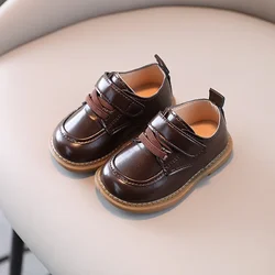 Baby Kids Casual Shoes Children Soft Bottom Anti-skid Comfort Walking Shoes Hook and Loop Toddler Slip on PU Leather Shoes