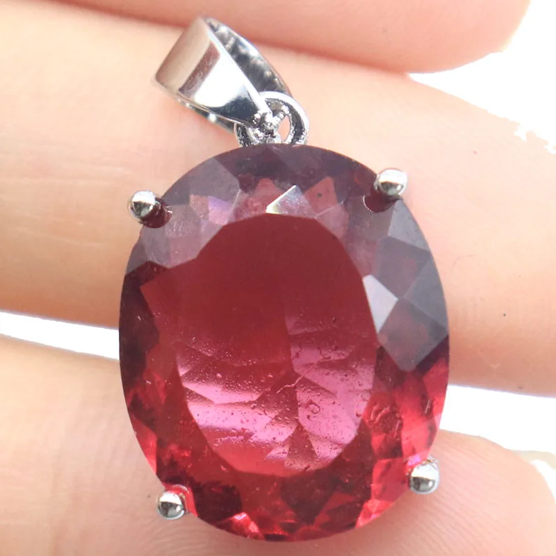 

Buy 4 Get 1 Free 28x15mm Big Gemstone Swiss Blue Topaz Pink Raspberry Rhodolite Garnet Violet Tanzanite Women Silver Pendant