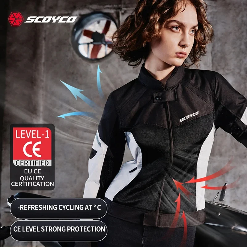 

Мотокуртка SCOYCO женская летняя для мотогонок, сетчатая, дышащая, светоотражающая, с защитой CE, износостойкая, для райдеров
