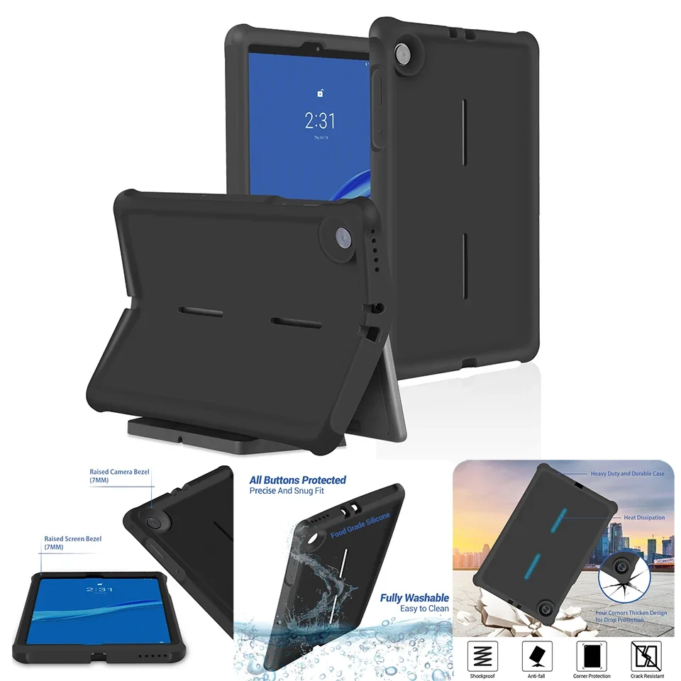 MingShore For Lenovo Tab M10 FHD Plus 10.3 Inch Tablet TB-X606FX Kids Friendly Shockproof Soft Silicone Rugged Case