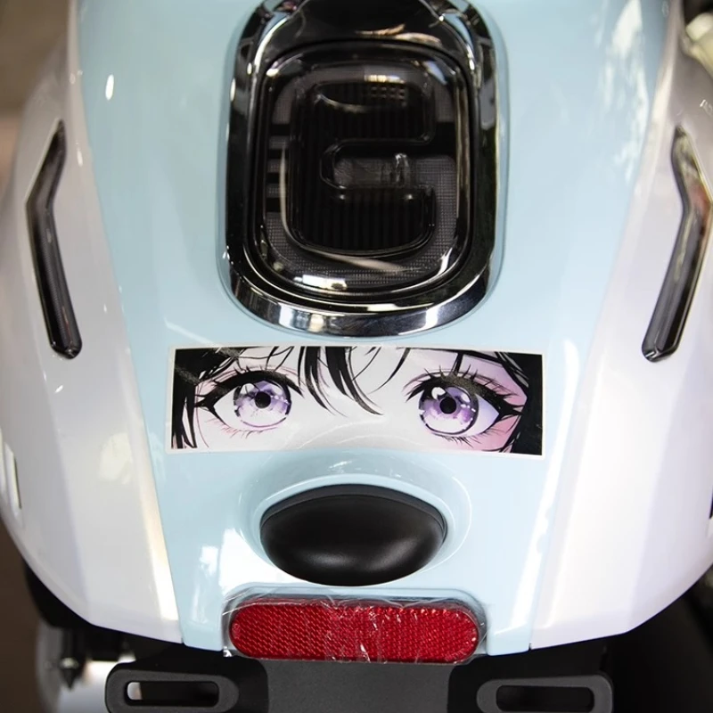 

Anime Girl Eyes Motorcycle Stickers - Gorgeous Purple and Blue Eyes Design, Durable Vinyl Stickers, Suitable for Motorcycle