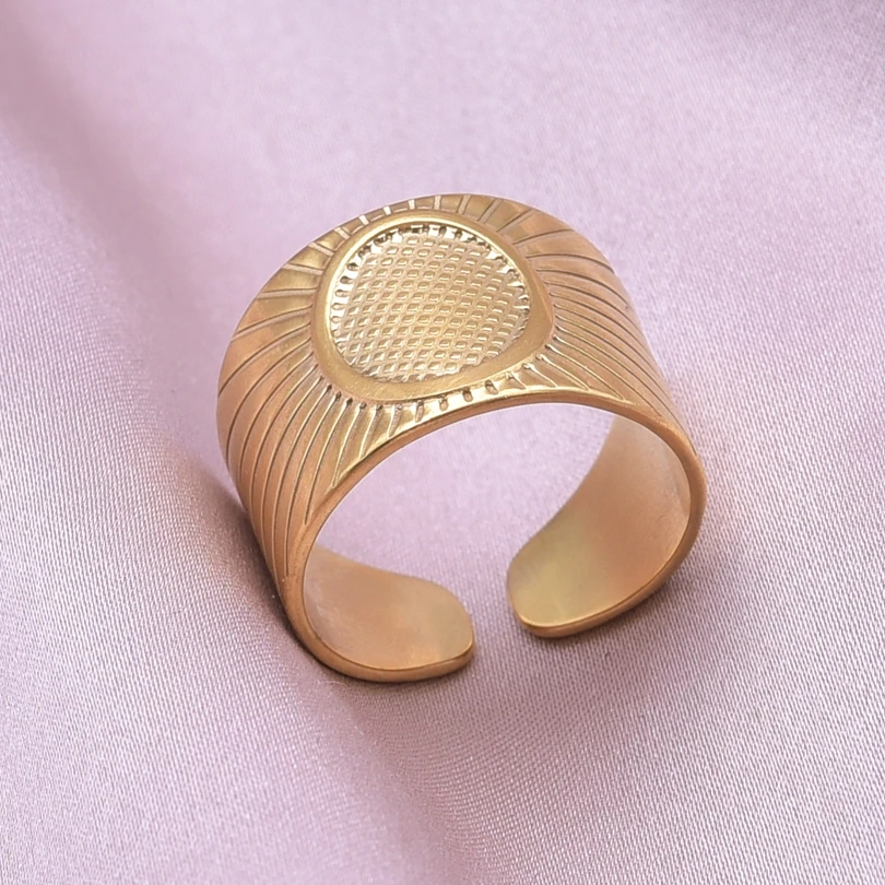 6 teile/los Vergoldet Edelstahl Basis Ringe Einstellungen DIY Blank Knuckle Ringe für Frauen Schmuck Charms Nie Verblassen Großhandel – Detail 2
