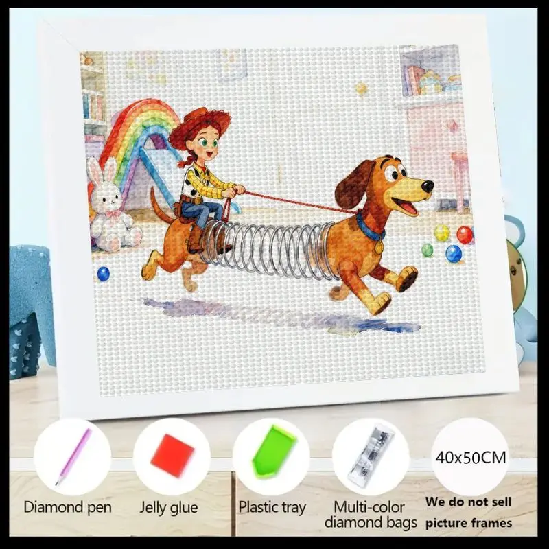 

1 шт., набор 5D алмазной живописи «История игрушек», вдохновленный Джесси и обтягивающей собакой, полная дрель, сделай сам, хрустальная алмазная мозаика, вышивка, милый C