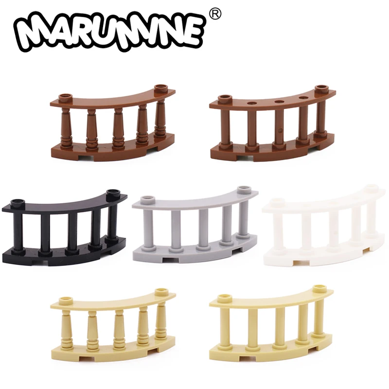 MARUMINE 30PCS MOC Bricks Fence 4x4x2 Quarter Round Spindled 30056 Idea House Build Street View Building Block Accessory Parts