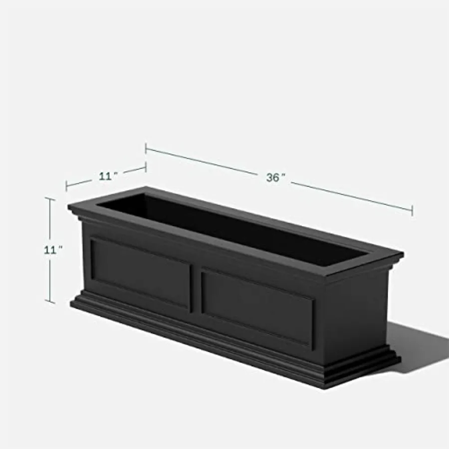Large Rectangular Outdoor Balcony Windowsill Plastic Planter with Crack-Resistant All-Weather Design for Flowers Herbs Succulen