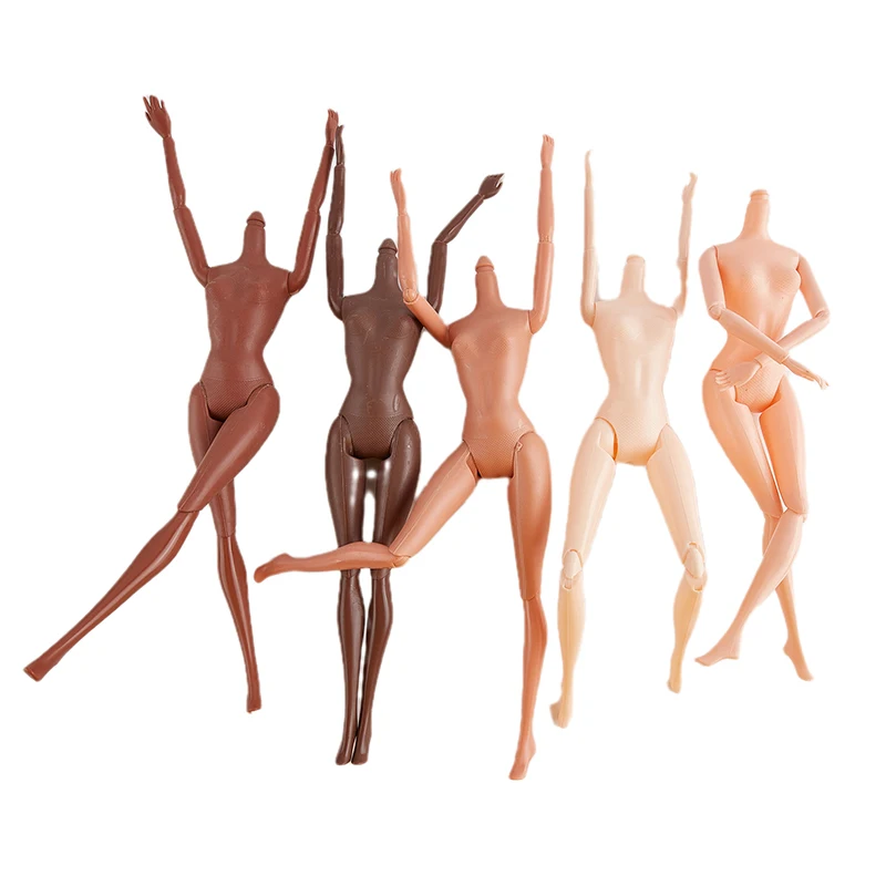 1PCS 11 Movable Joints 26/27cm African Doll Nude Body Brown Black Skin Doll Body Skin Children's Pretty Girl Toy Gift