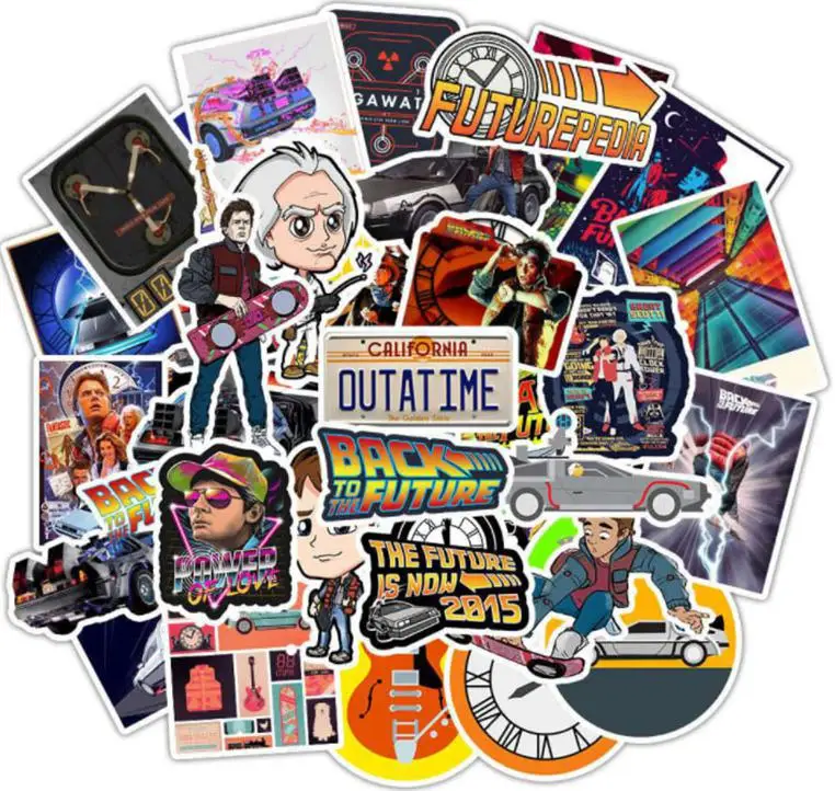 

10/30/50pcs American Science Fiction Back To The Future Graffiti Stickers Snowboard Laptop Luggage Fridge Car Decal Home