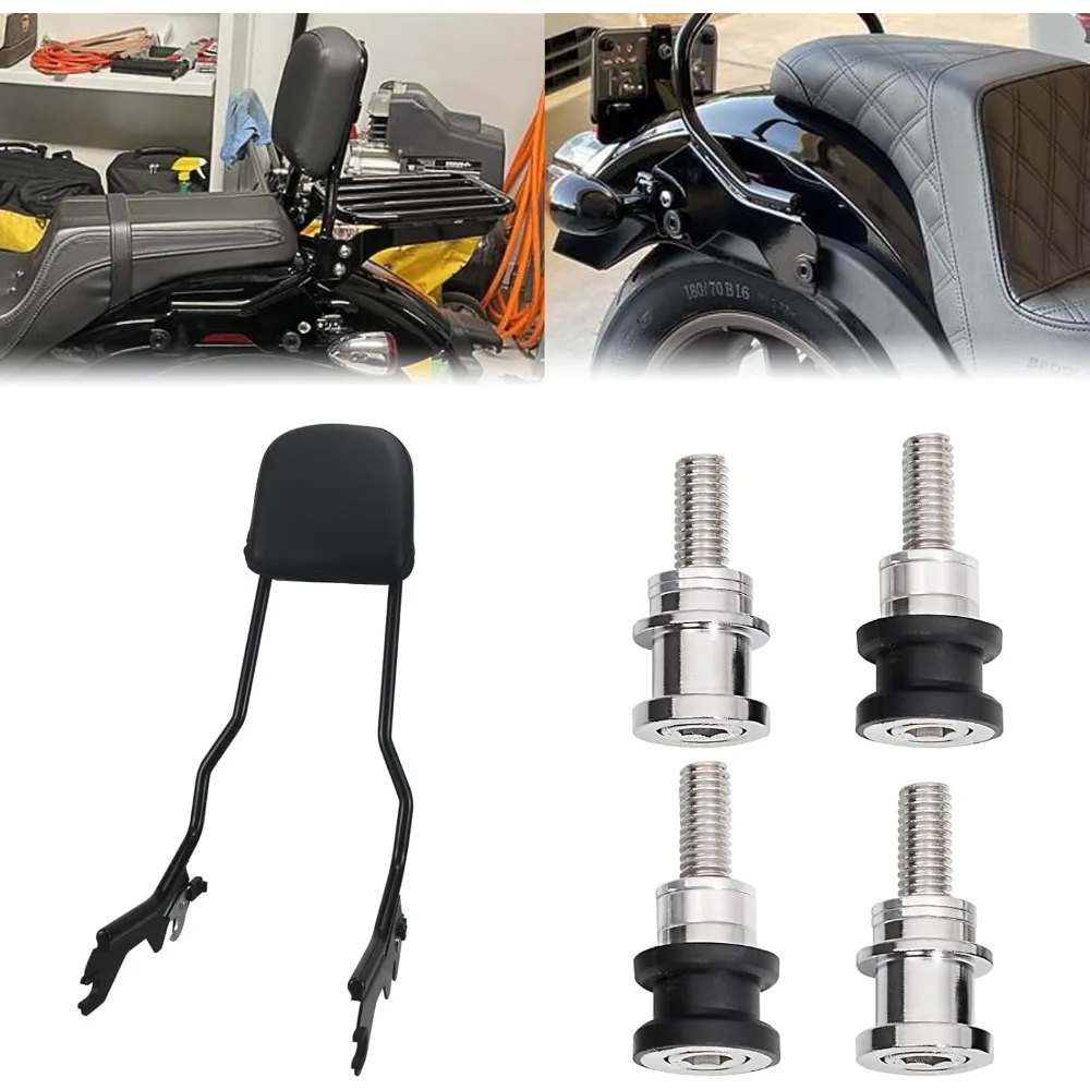

Спинка WOWTK, вертикальная стойка Sissy Bar с накладкой на спинку и съемными средствами, багажная полка Sissy Bar, стойка для туристического пакета, комплект стыковочного оборудования, подходит для