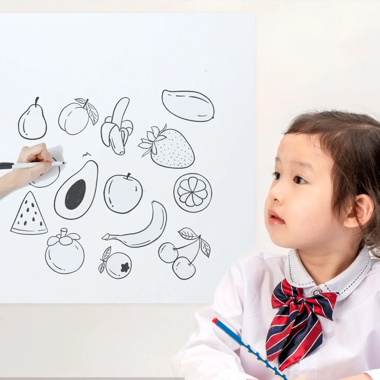 Tableau blanc mural de qualité supérieure, aucun dommage au mur, facile à nettoyer et à réutiliser, parfait pour la maison, l'école, 1 ensemble