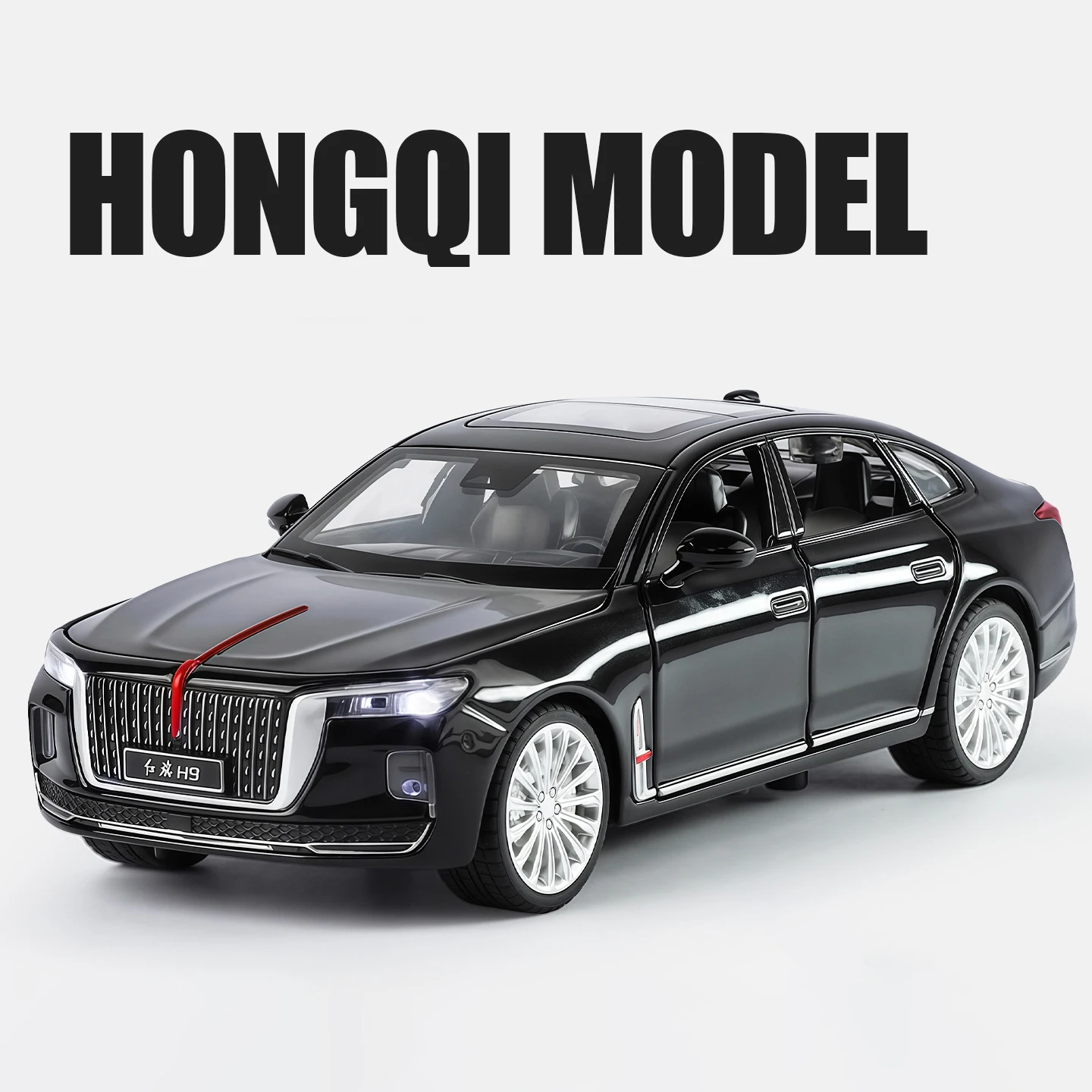 1:32 HongQi H9 Legierung Automodell Sound und Licht zurückziehen Kinderspielzeug Sammlerstücke Geburtstagsgeschenk