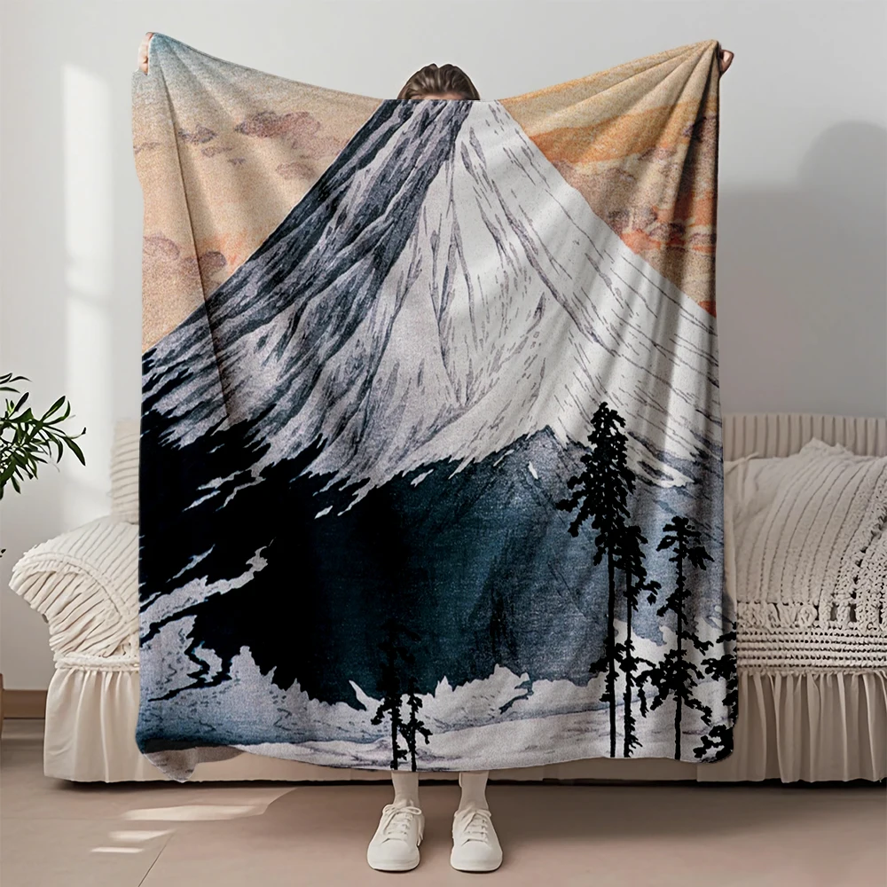 

Lovely Gift Flannel Soft Blanket Katsuyama Neighborhood Print By Art Deco Bedcover Decorative Throw Odor-resistant