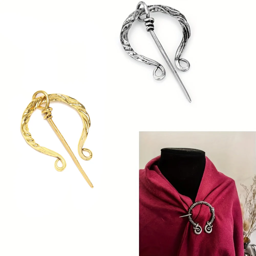 Hand Forged Medieval Nordic Runic Viking Jewelry Vintage Wulfund Belt Buckle Viking Cape Brooch Cape Pin