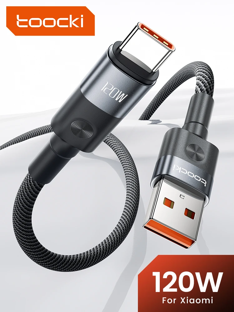 Kabel USB do Type C Toocki 6A, ładowarka 120W Turbo Super Charge, kabel USB C do szybkiego ładowania dla Xiaomi Mi 13 17 Pro Redmi Note POCO — zdjęcie produktu 7