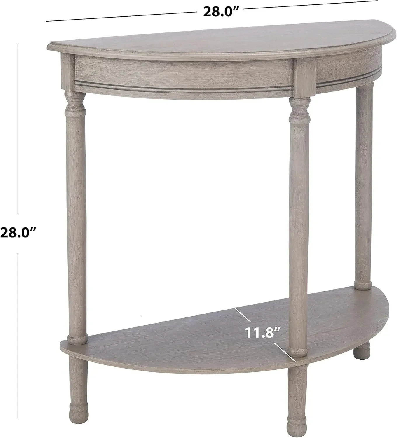 Home Collection Tinsley Greige Half Moon Console Table