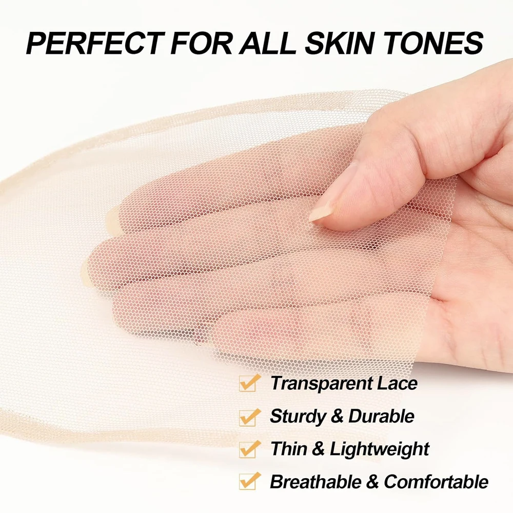 صنع الشعر المستعار 7 قطعة/المجموعة بما في ذلك 3 قطعة حامل شبكة الدانتيل السويسري مع 4 قطعة إبر التهوية طقم شعر مستعار للشعر المستعار من الدانتيل الأمامي لعام 2028