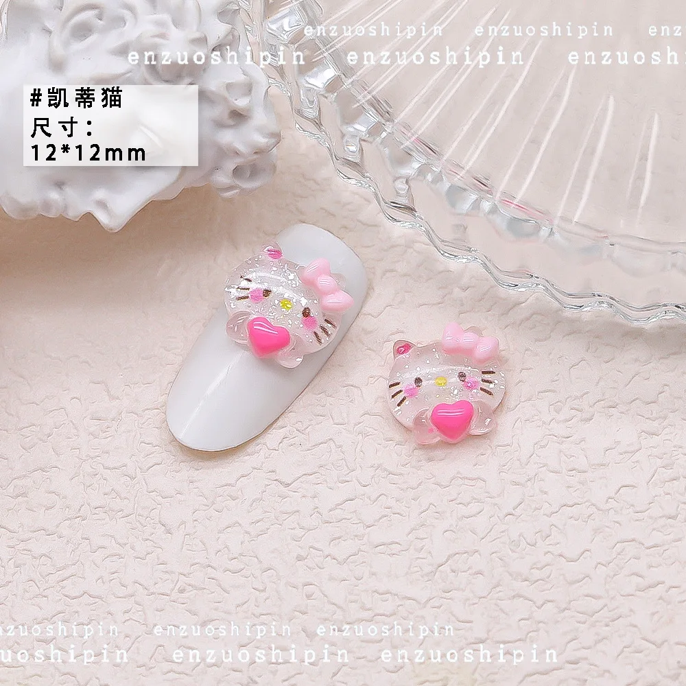 20Pcs New cartoon ice permeating resin diamond cute Kuromi Pacha dog accessories nail jewelry design beautiful DIYdecorations