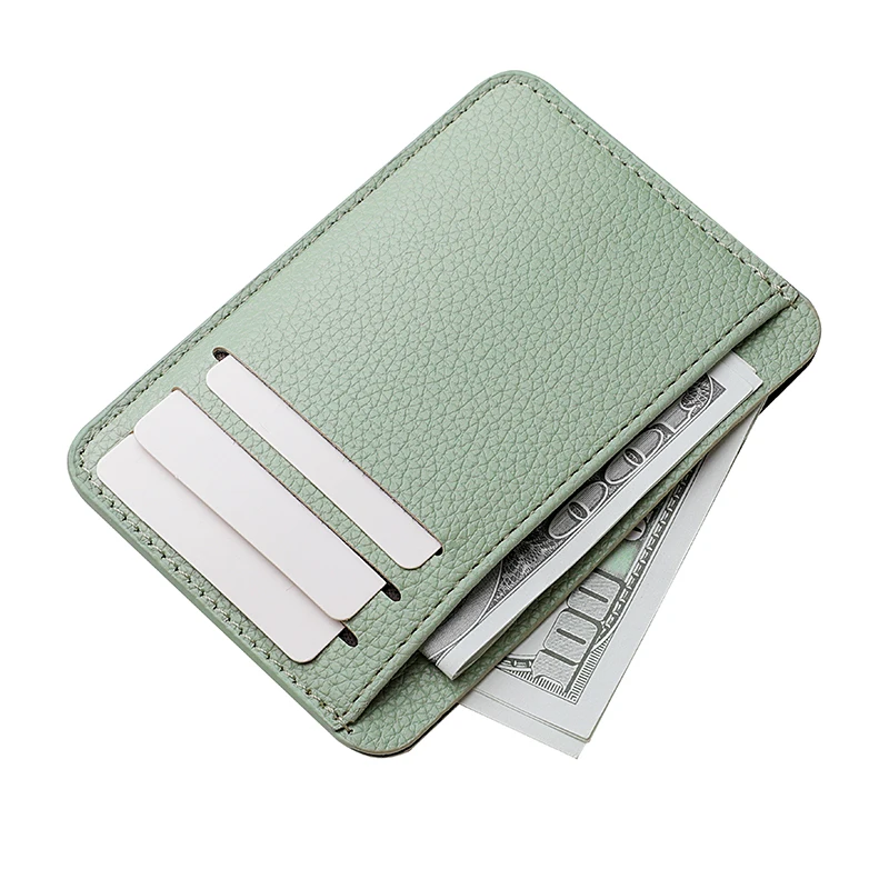 Estuche para tarjetas, nueva cartera suave ultrafina de cuero PU, Mini billetera para tarjetas de crédito, caja para tarjetas de crédito bancarias de Color caramelo, negocios para hombre y mujer