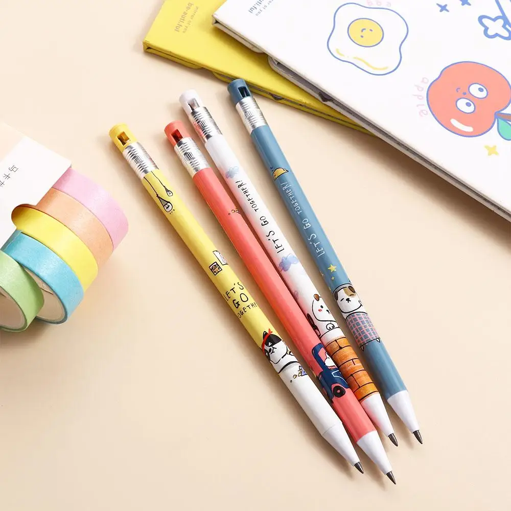 4Pcs Stationery Office Cute 2.0mm Puppy Dog Student Movable Pencil Automatic Pencils Mechanical Pencil Propelling Pencil