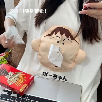 크리에이티브 크레용 신짱 부짱 3D 티슈 티셔츠, 반팔, 재미있는 패션 트렌드, 휴대용 티슈 페이퍼, 귀여운 크리스마스 선물