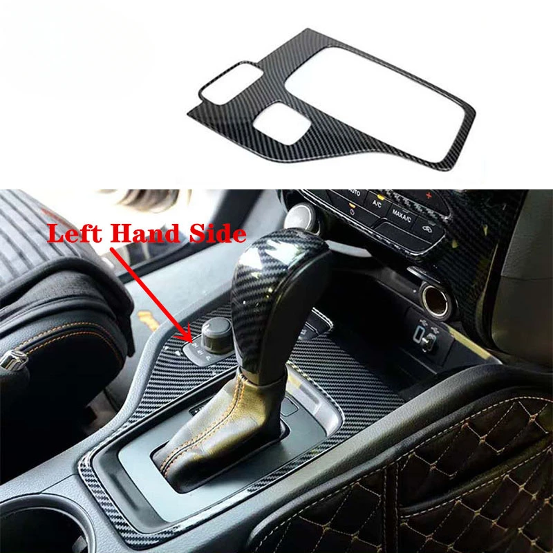 1pc Fit For Ford Ranger wildtrak Accessories 2015 2016 2017 2018 2019 Carbon fiber color stainless Button Gear Panel Cover