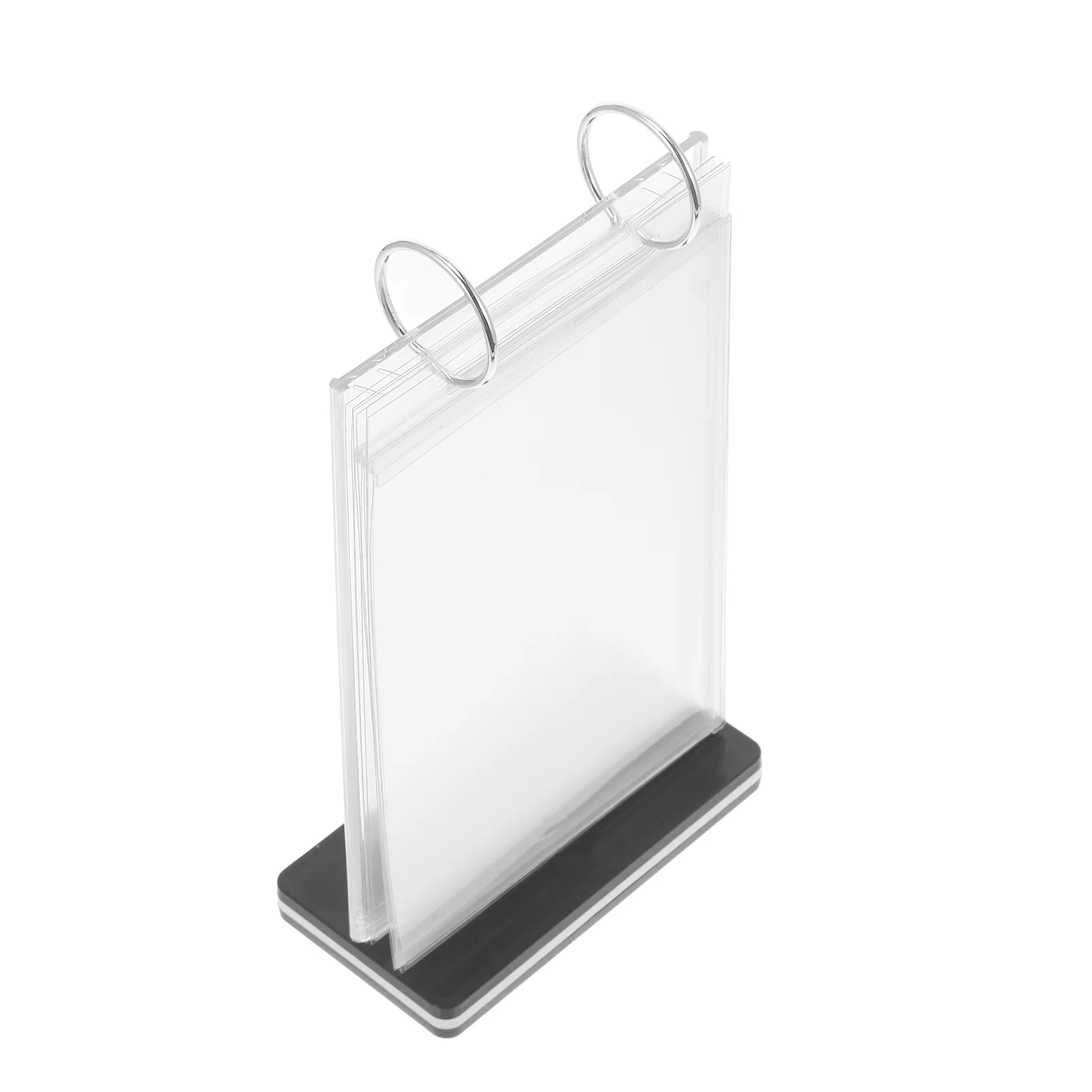 

Retail Tag Holder Sign with Base Menu Display Stand Poster Table Rack Desktop