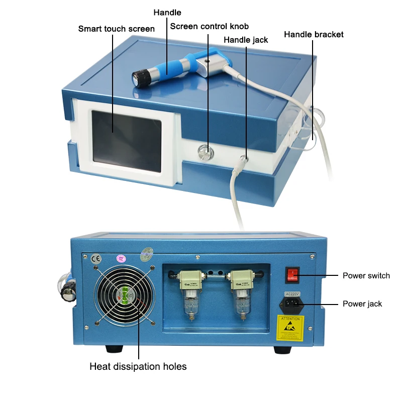 เครื่องนวดคลื่นกระแทกแบบนิวเมติก อุปกรณ์เพื่อสุขภาพ เครื่องคลื่นกระแทก ESWT กายภาพบำบัด บรรเทาอาการปวดเข่า ปวดหลัง และภาวะหย่อนสมรรถภาพทางเพศ