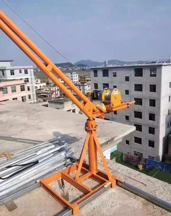 500kg/1000kg Outdoor Lifting Portable Small Crane 360 Degree Rotating Hoist