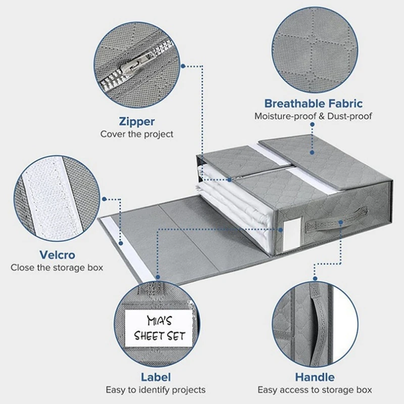 Caja de almacenamiento de tela de mano, bolsa de almacenamiento de ropa plegable para el hogar