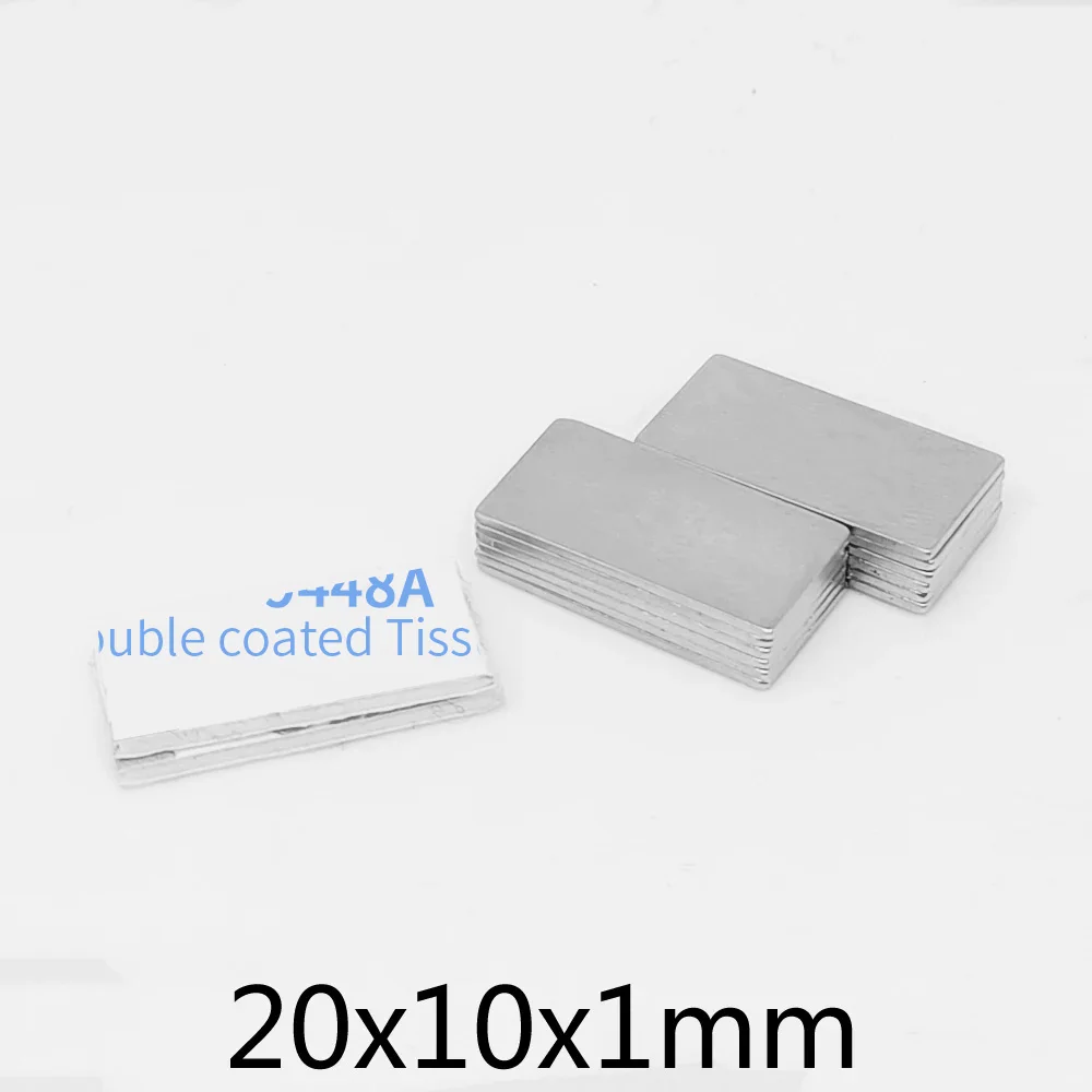 20x10x1 Quadrate Magnet With Self - Adhesive Tape 20x10x1mm Powerful Neodymium Magnet 20*10*1 For Home Refrigerators,Offices DIY