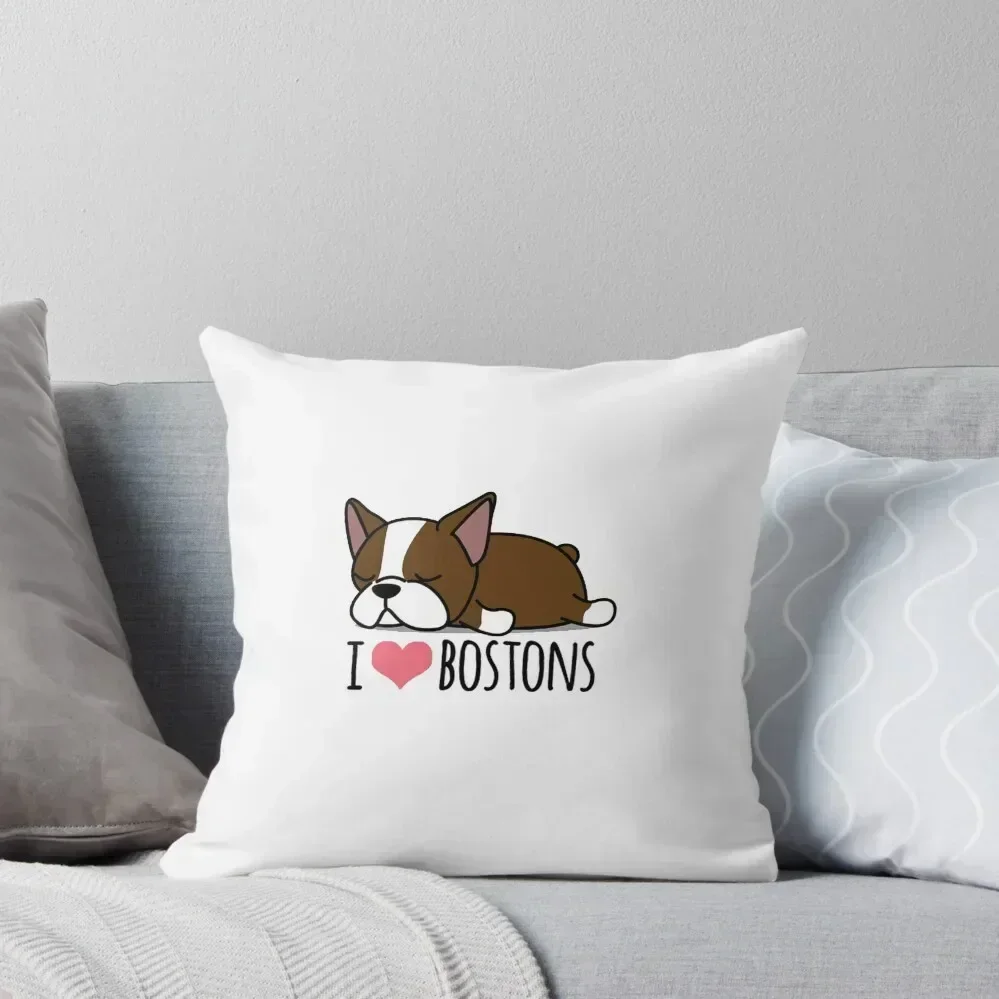 

Red Boston Terrier Love Throw Pillow Luxury Pillow Cover Custom Cushion Pillowcases Bed Cushions Couch Pillows pillow