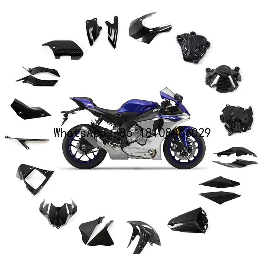 

Carbon Fiber R1 Motorcycle Parts Accessories Fairings Engine Cover For YAMAHA YZF R1 2015-2019 Cowling OEM Customization