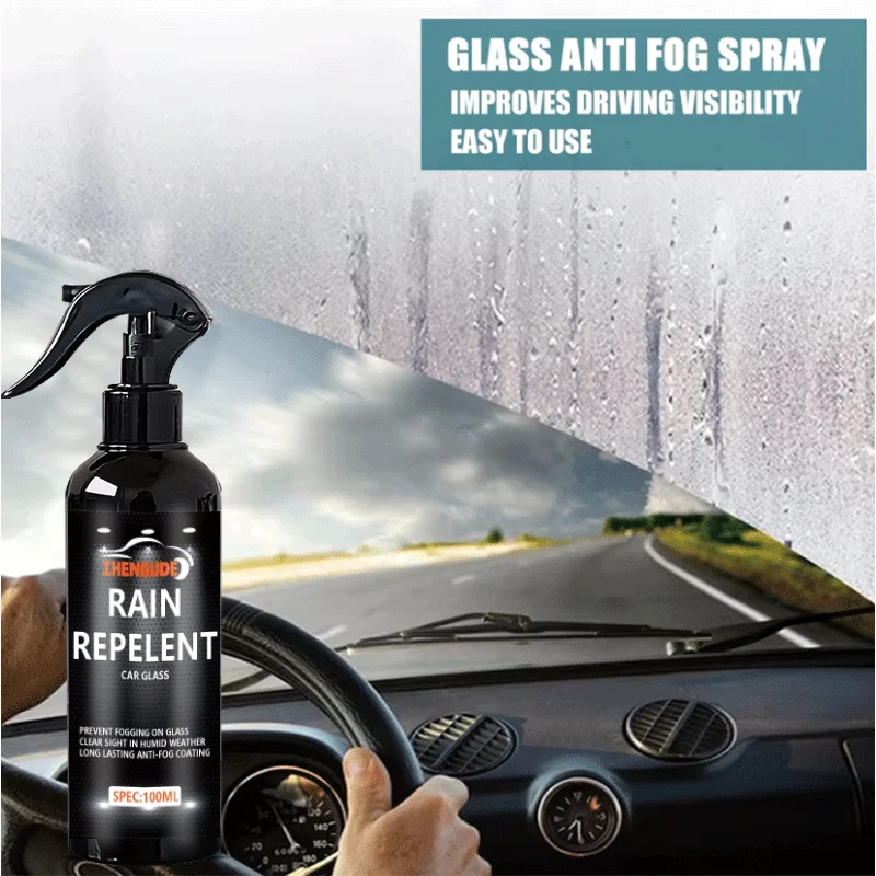 Car Hydrophobic Coating Anti-rain Water Repellent of Windshield Rearview Mirror Glass Spray Rainproof Agent Cleaning Tool