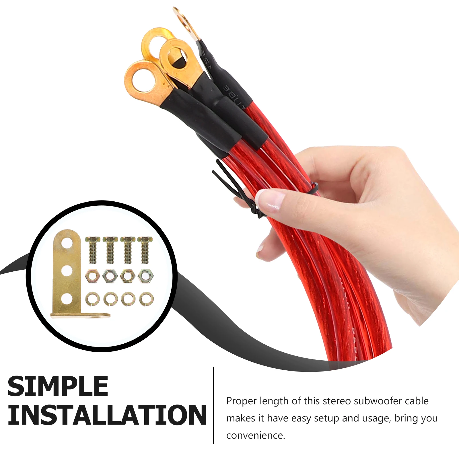 

5pcs Subwoofer Cable Stereo Cable For Car Speaker Replacement Audio Cables Speaker Cables Zero Grounding Wire Auto