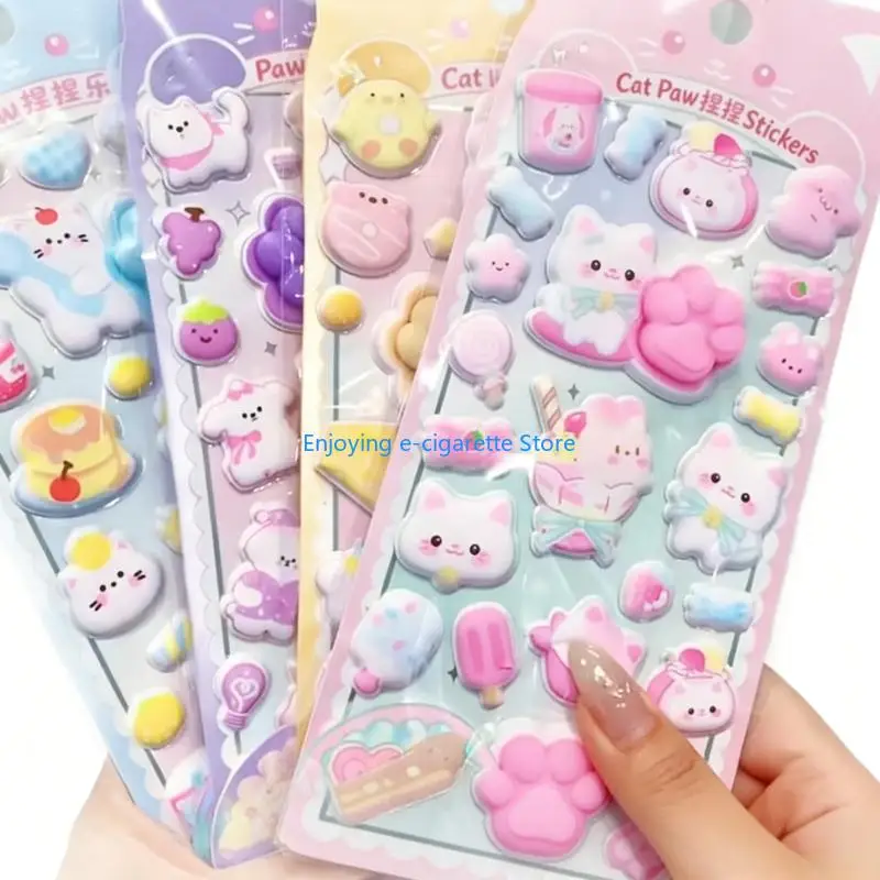 Puffier Sticker Niedlicher dekorativer Aufkleber für Scrapbooking, Tagebücher, Notebooks, Handyhüllen, wiederverwendbarer – Detail 7