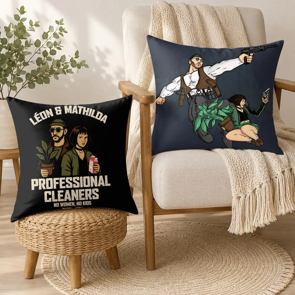 Leon The P-professional Cushion Cover Square Decorative Throw Pillow 40x40cm For Sofa Bedroom Living Room Home Decor