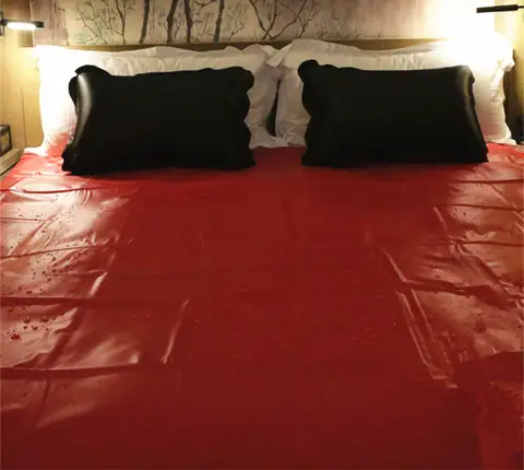 Adult Bed Cover Sheet Sheets Spa Oil Massage Relief Waterproof Oil Resistant Black Red Color