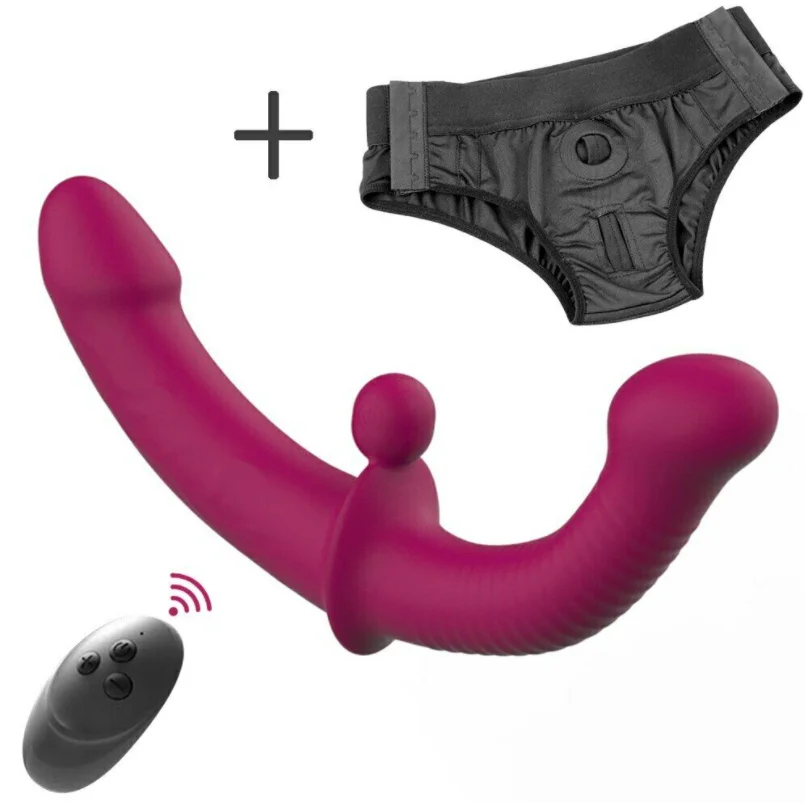 Realistic Dildo Vibrator Massager and Pant Dual Motor Penis for Lesbian Double Head G-spot Stimulate Clitoris Sex Toy for Couple