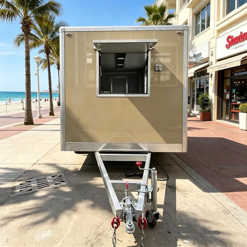 Customizable Food Truck Trailer With Full Kitchen, Portable Roasted Chicken Luxury Mobile Food Trailer With Deep Fryer
