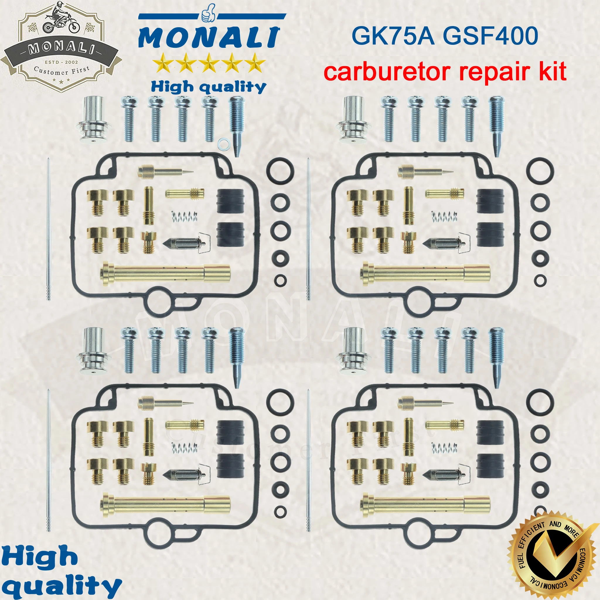 4 Sets Carburetor Repair Kits for Suzuki GK75A GSF400 Bandit 1991-1997