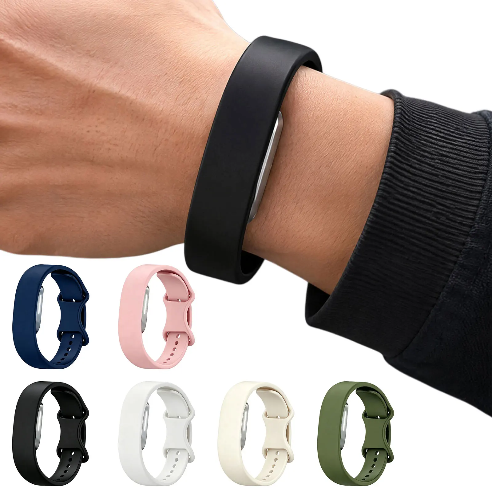 Sport Silicone Wristband for Hume Band 2.0 Soft Flexible Replacement Strap Sweat-Resistant Breathable Adjustable