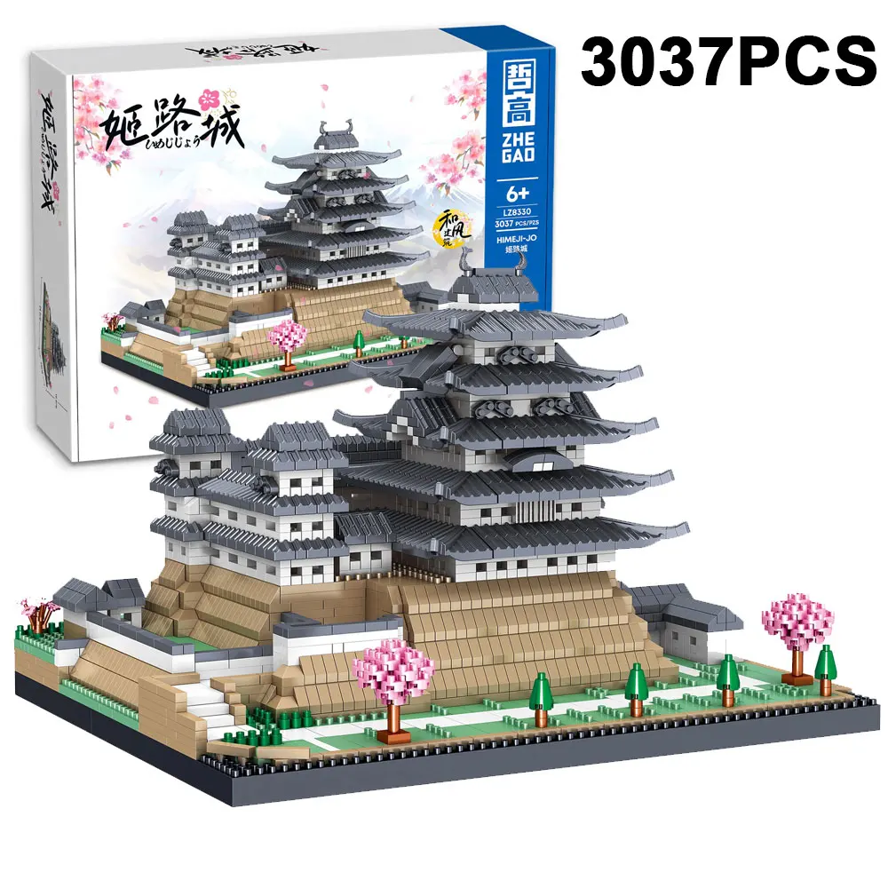 

2660 шт. Himeji-jo, Япония, традиционная древняя архитектура, замок, строительные блоки, сборка кирпичей, игрушка в подарок для детей