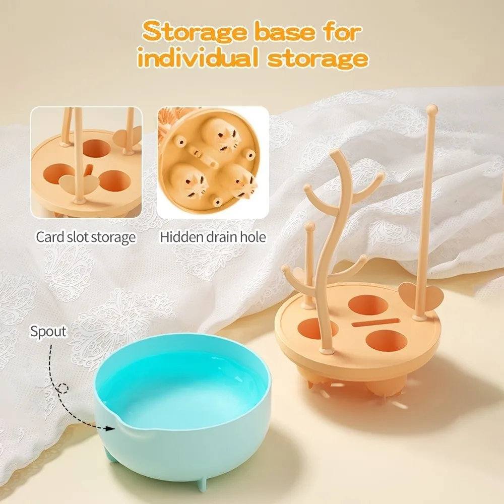 

Soft Head Baby Bottle Cleaner Set 360 Degree Rotation Long Handle Bottle Cleaning Brush Nipple Dropper Drying Rack