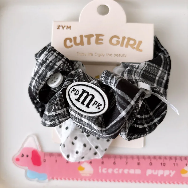 2 قطعة/بطاقة الأسود متقلب فتاة المطاط هيرباند الأطفال Scrunchie النساء الأمعاء الغليظة رباط شعر الاطفال ذيل حصان إكسسوارات الشعر #6