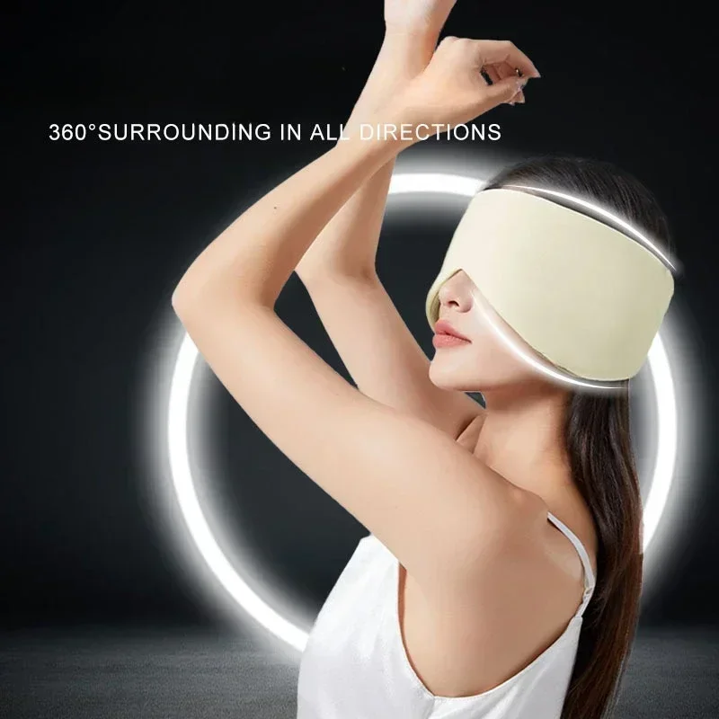 Light Blocking Eye Mask Sleep Ice Silk Breathable Zero Pressure Sensation Relieve Eye Fatigue Warm Cool Double-sided Eyeshade