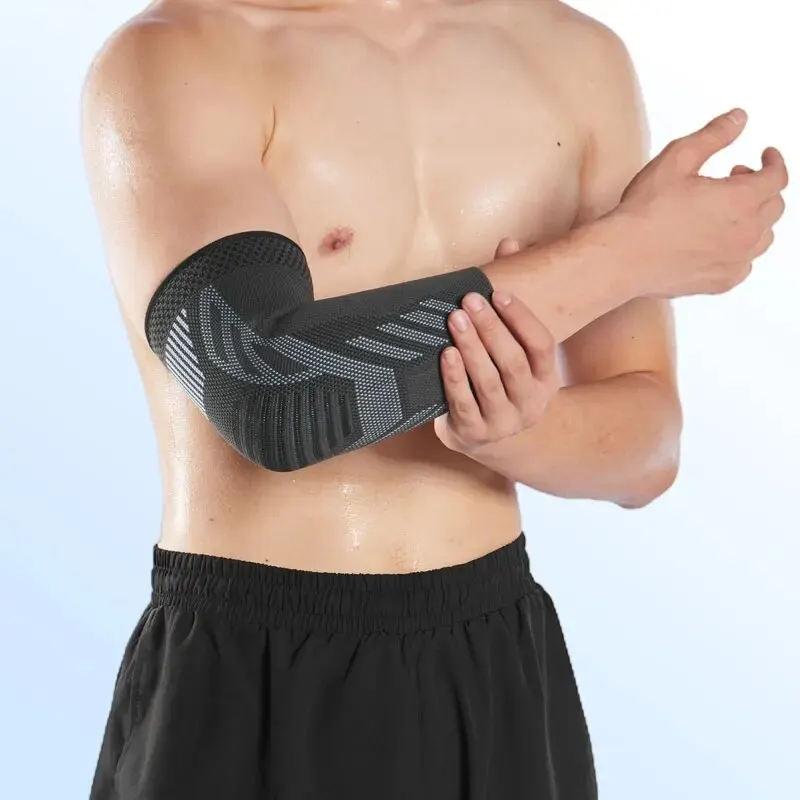 Elastic Fabric Protective Elbow Brace Knitted Compression Sleeve for Tendonitis Pain Relief