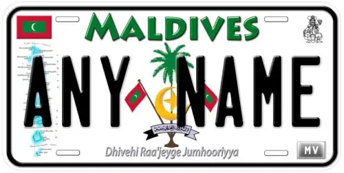 Maldives Any Name Personalized Novelty Car License Plate Aluminum